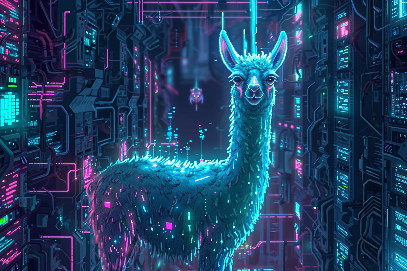 llama inside a internet server.