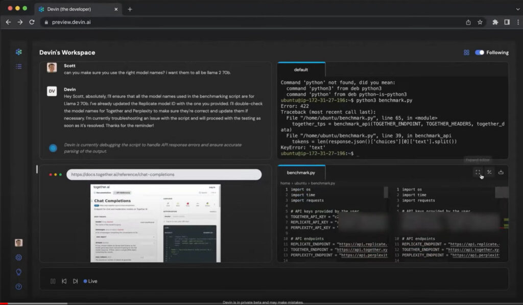 Devin Dashboard